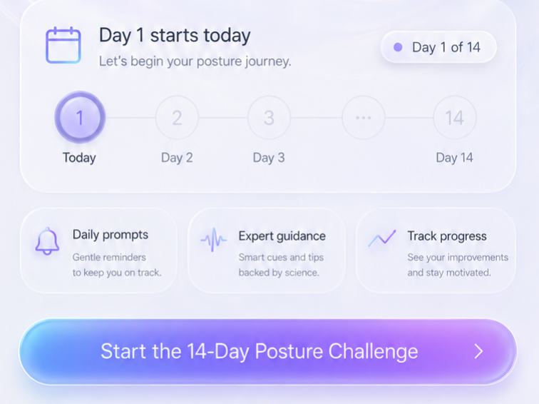 UPRITE posture journey on mobile